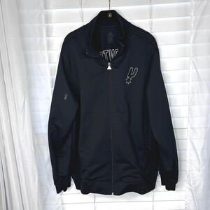 Adidas San Antonio Spurs Track Jacket Men Large Black NBA 5826A 09